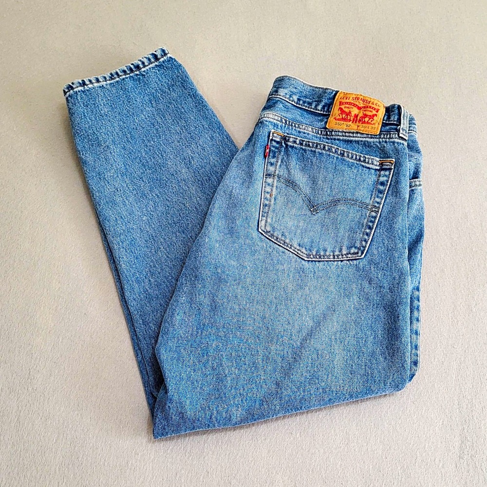 Levi's 550 '92 Denim Blue Jeans Relaxed Fit Men's Size 36x32